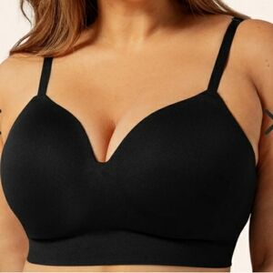 Truekind Supportive Wireless Shaping Black Bra In Large